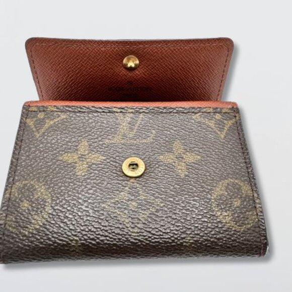 Louis Vuitton Elise Plat Card Tresor Wallet Monogram Canvas Dark Brown One Size - Picture 3 of 11